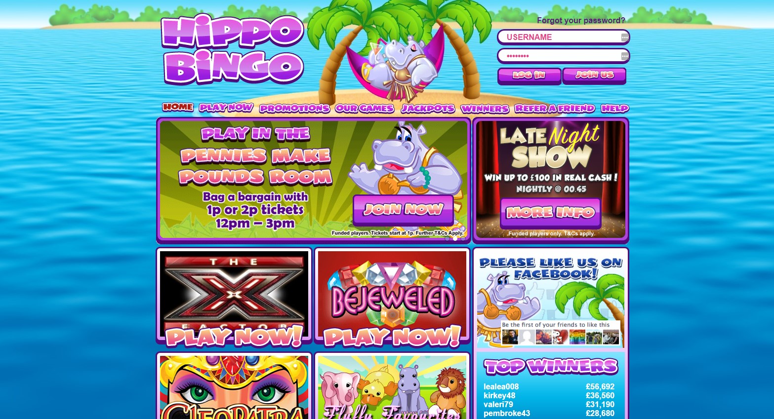 Hippo Bingo Full Site