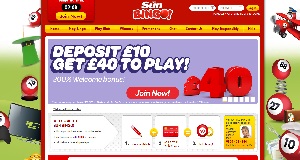 The sun bingo login page